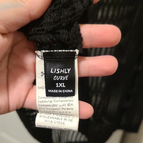 SHEIN Black Mesh Swim Coverup - Picture 6 of 6